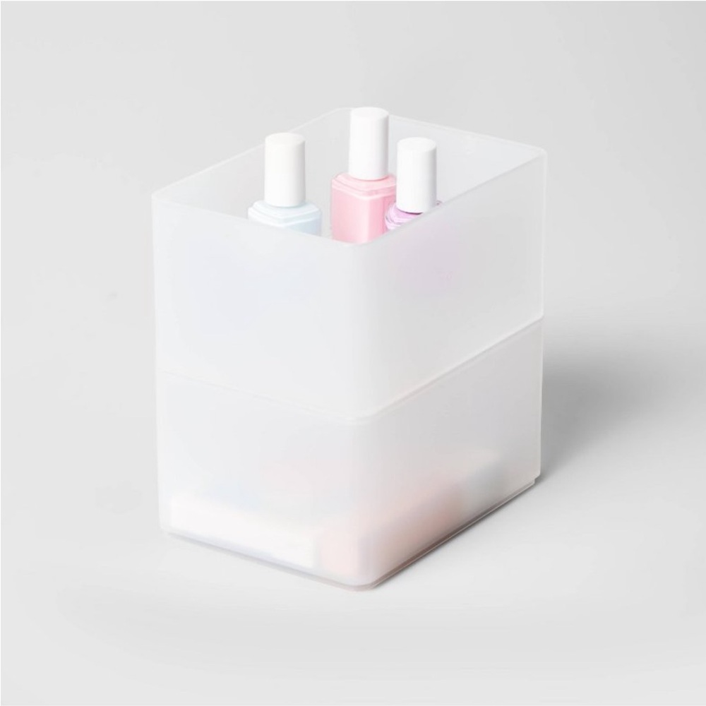 Brightroom Frosted Small Minimalistic Storage Stackable Container Box & Lids Set